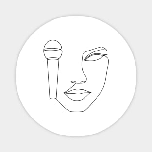 Abstract face with microphone Magnet